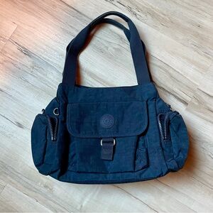 Kipling Navy Blue Nylon Tote with Front Flap